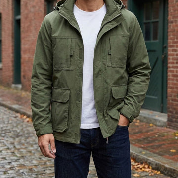 Men's Parka Hooded Multi-Pocket