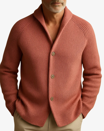 Men's Knit Cardigan Shawl Collar