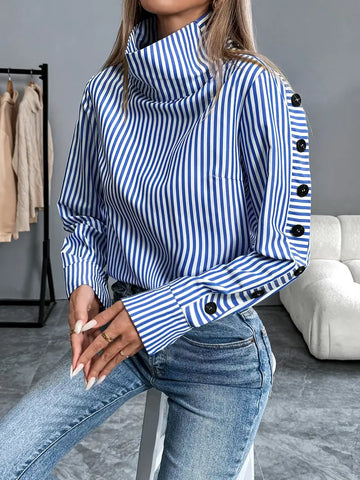 Women's Striped Cotton Shirt Relaxed Fit