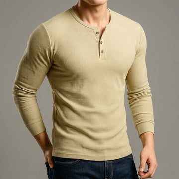 Men's Waffle Knit Henley T-Shirt