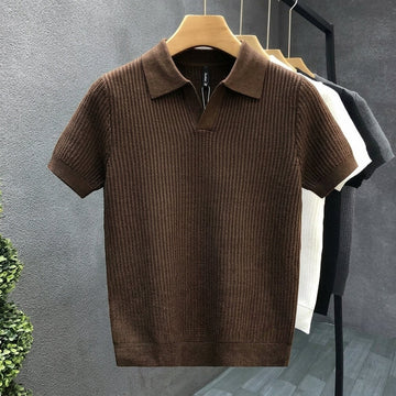 Men's Knit Polo Zip Front