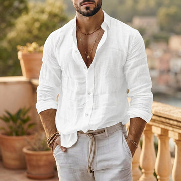 Men's Cotton Linen Shirt Relaxed Fit