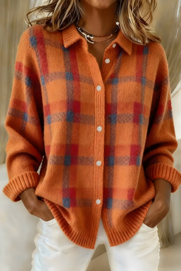 Women's Plaid Cardigan Oversized
