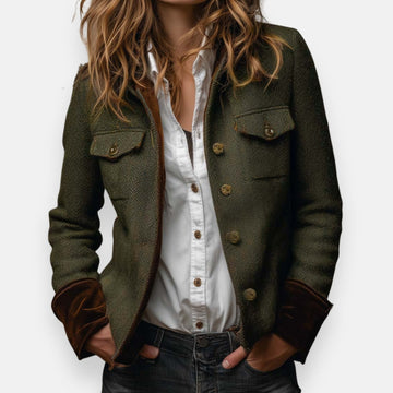 Women's Tweed Blazer Double-Breasted