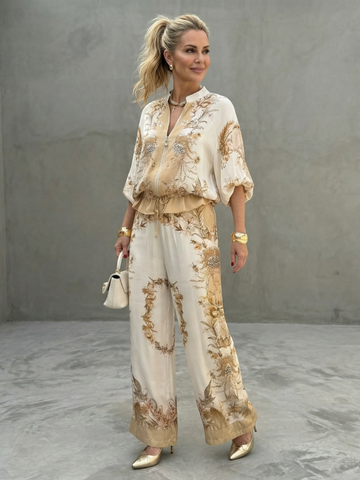 Women's Floral Two-Piece Set Relaxed Fit