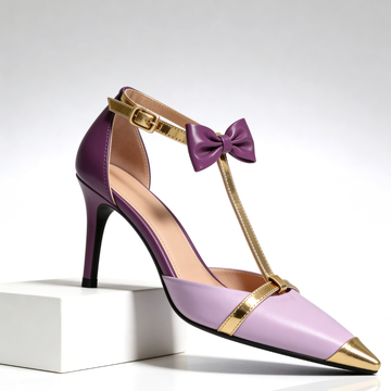 Women's T-Strap Heels Pointed Toe