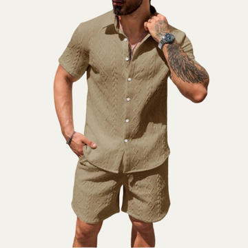 Men's Textured Two-Piece Set Shirt