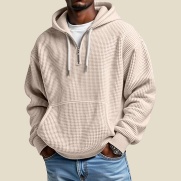 Men's Quarter Zip Hoodie Relaxed Fit - Pockets