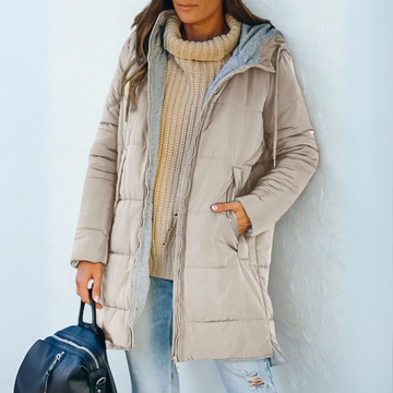 Women's Longline Puffer Jacket Hooded