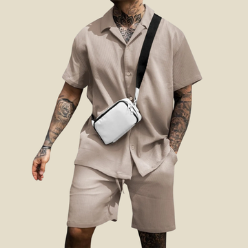 Men's Linen Two-Piece Set Relaxed Fit