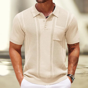 Men's Fine Knit Polo Textured