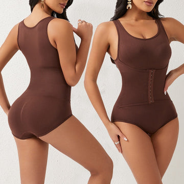 Women's Sleeveless Scoop Neck Button-Waist Shaping Bodysuit