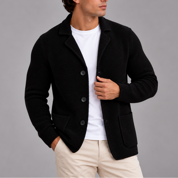 Men's Knitted Cardigan Blazer-Style