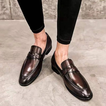 Men's Leather Penny Loafers Slip-On