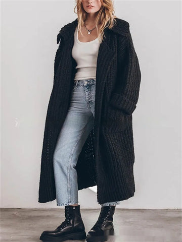 Women's Chunky Rib Knit Cardigan Oversized