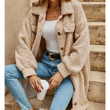 Surchemise femme effet peluche oversize