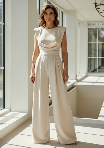 Women's Jumpsuit Draped Waist Wide Leg