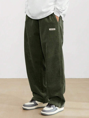 Men's Corduroy Wide Leg Trousers Relaxed Fit