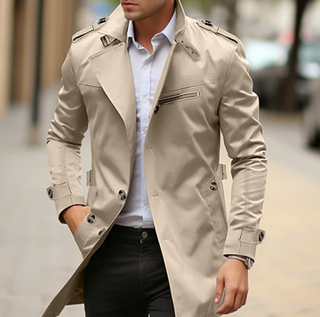 Men's Trench Coat Double Breasted