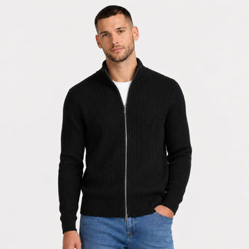 Men's Ribbed-Knit Cardigan Regular Fit