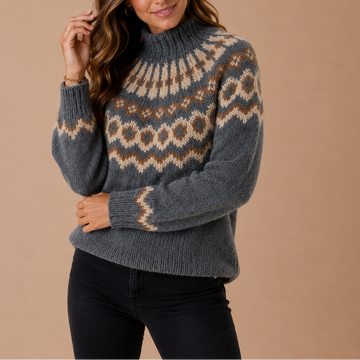 Women's Fair Isle Turtleneck Sweater Relaxed Fit