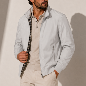 Men's Lightweight Bomber Jacket Stand Collar Zip Front