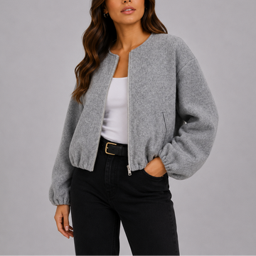 Women's Bomber Jacket - Garterized Sleeves