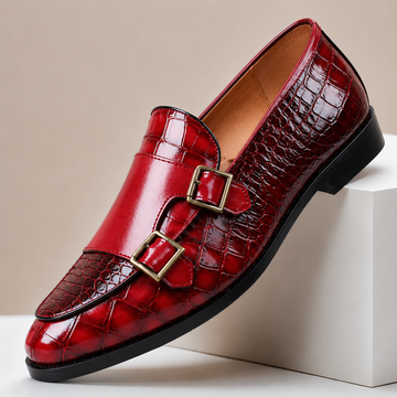Men's Leather Loafers Double Monk Strap