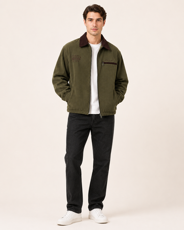 Men's Corduroy Bomber Jacket Relaxed Fit