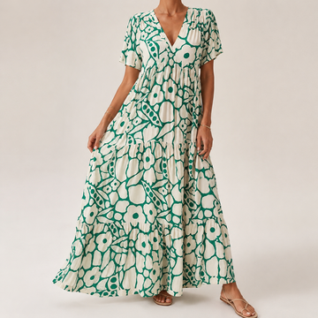 Women's Floral Maxi Dress V-Neck