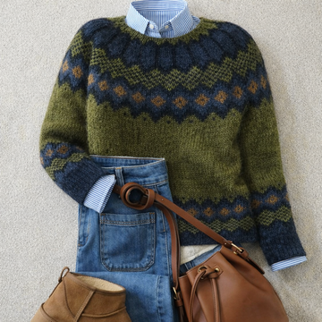 Women's Nordic Fair Isle Sweater Relaxed Fit
