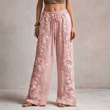 Women's Floral Wide Leg Trousers