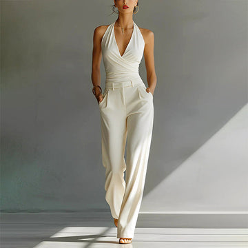 Women's Halter Neck One-Piece Wide Leg