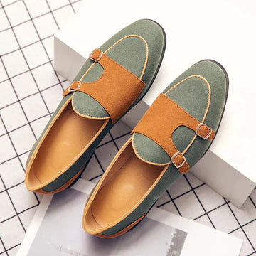 Men's Leather Loafers Monk Strap
