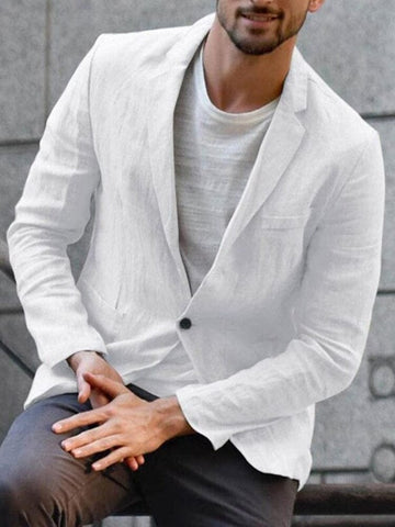 Men's Linen Blazer Tailored Fit