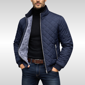 Men's Fleece-Lined Quilted Bomber Jacket