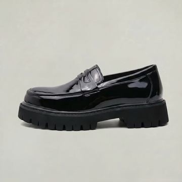 Men's Patent Leather Penny Loafers Platform
