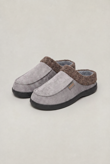 Men's Suede Slippers Fleece-Lined