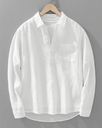 Men's Cotton Linen Shirt Relaxed Fit
