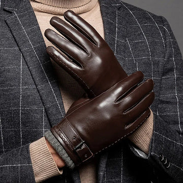 Men's Leather Short Cuff Gloves