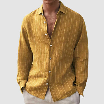 Men's Striped Linen Shirt Relaxed Fit