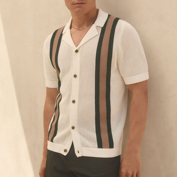 Men's Striped Knit Polo