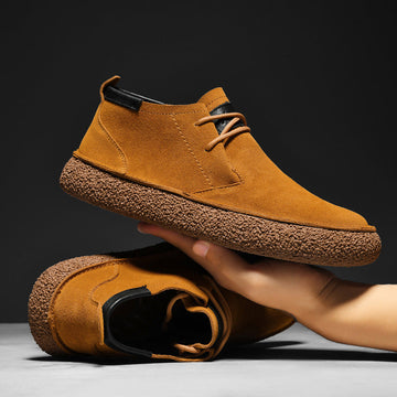 Men's Suede Chukka Boots - Lace-Up Ankle Boot Textured Sole