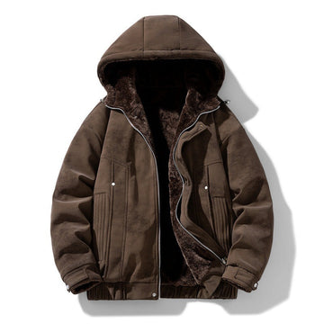 Men's Faux Suede Bomber Jacket Relaxed Fit