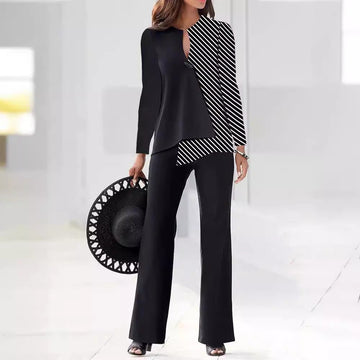 Women's Two-Piece Set Colour-Block Asymmetric