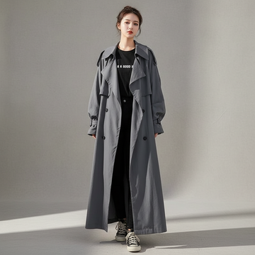 Women's Oversized Trench Coat Double Breasted