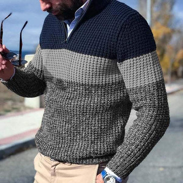 Men's Quarter Zip Jumper Colour-Block