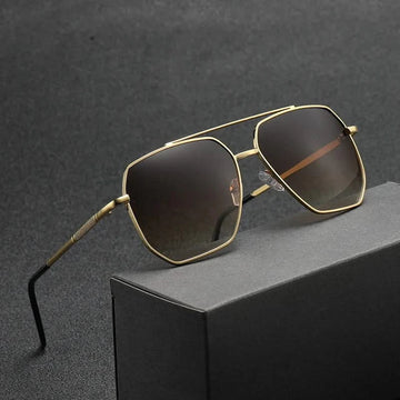 Men's Aviator Metal Frame Sunglasses with Double Bridge