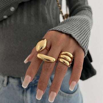 Women's Ring Set Chunky Sculptural