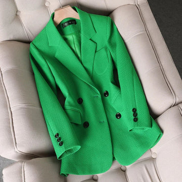 Women's Textured Blazer Double Breasted